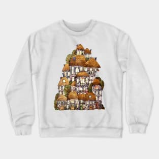 Whimsical Houses Abstract Crewneck Sweatshirt